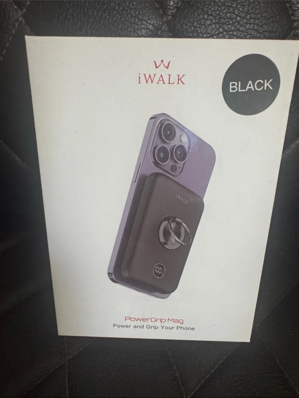 PowerGrip Mag Portable Charger & Ring Grip - Black